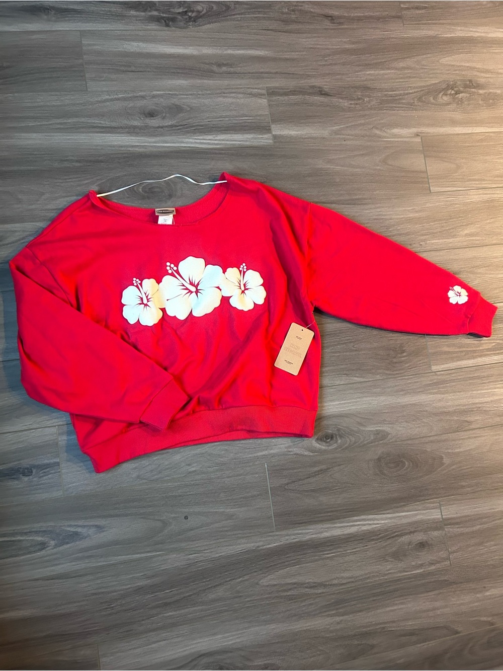 New Red Floral Oversized sweater